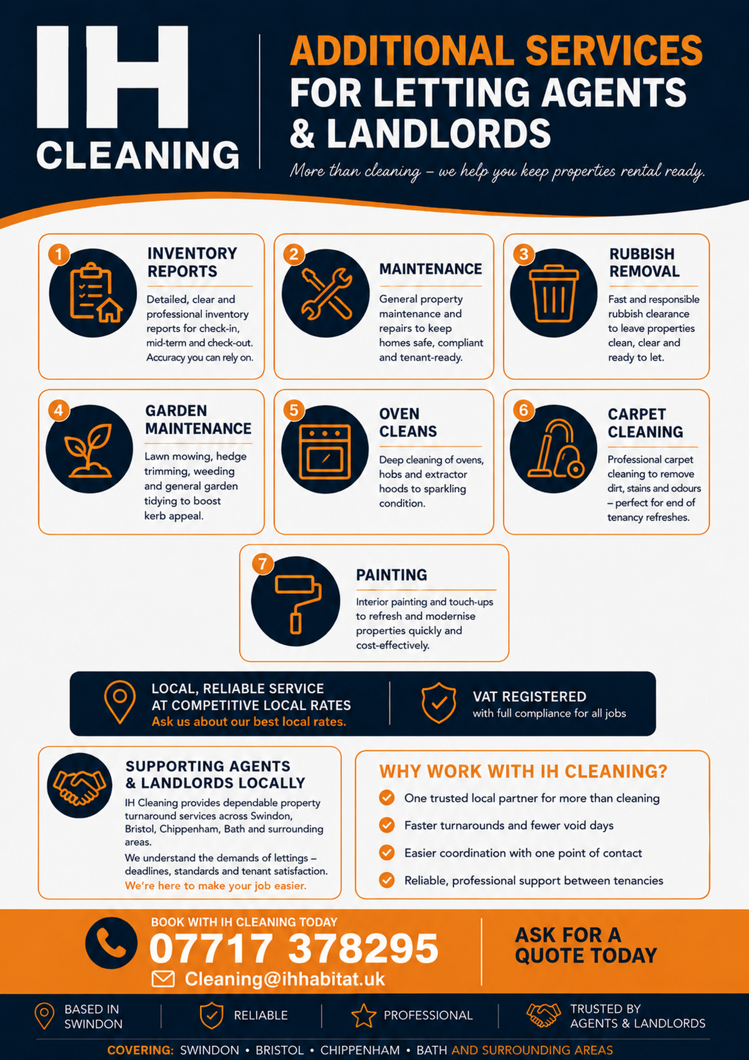 IH Cleaning additional services flyer back